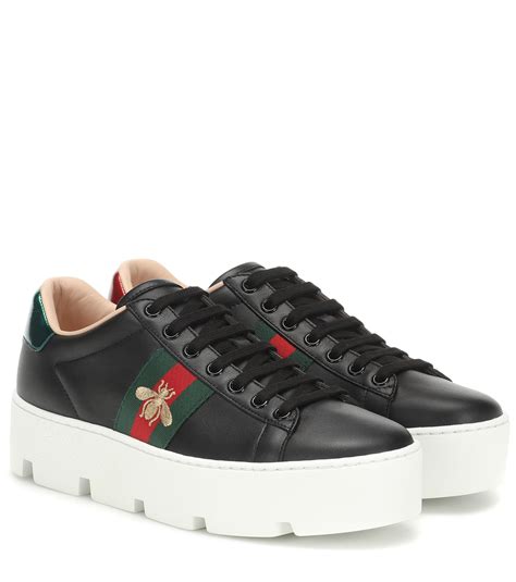 gucci ace embroidered sneaker black sale|Gucci ace platform sneakers.